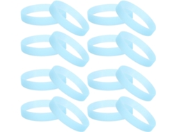 Conjunto De 40 Pulseiras Esportivas Silicone Fluorescente, Tamanho Único, Azul Claro, À Prova D Água E Elásticas Para