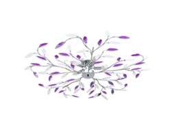 Vidaxl Candeeiro Teto Braços Folhas De Cristal Acrílico 5 E14 Roxo