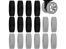 Pacote com 16 capas de silicone para rodas de malas, impermeáveis AQUAFORGE
