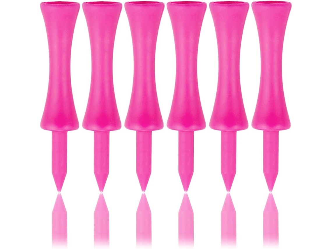 Tees de golfe de plástico rosa Slowmoose (100 peças, 57 mm)