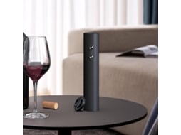 Abridor de garrafas de vinho elétrico automático com saca-rolhas para uso doméstico, na cozinha, em festas, bares e casamentos (preto-aquaforge)