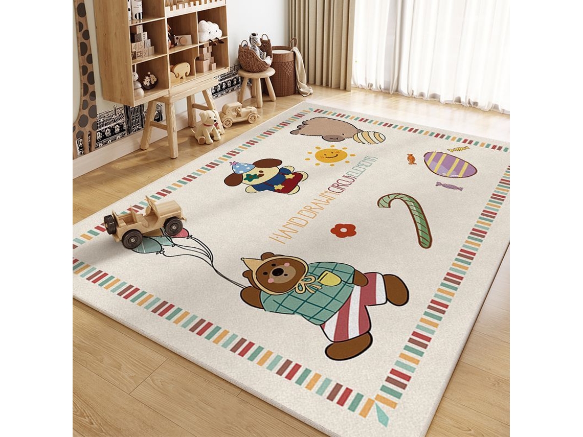 Tapete de Atividades Antiderrapante com Desenho Animado,tapete de Engatinhar para Crianças, Tapete Decorativo para Casa,estilo 2/60x90cm GERTIZ