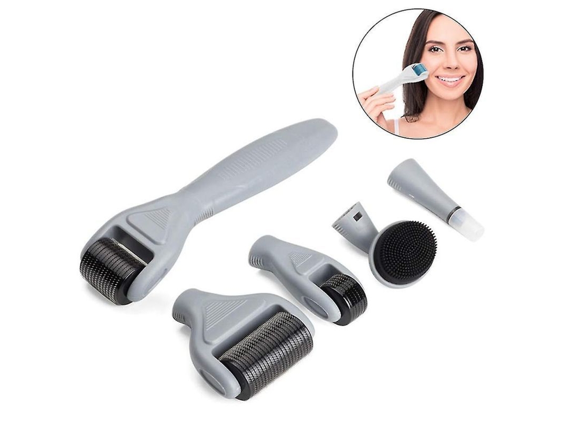 6 em 1 Derma Roller com Agulhas Microneedles para Cuidado Facial e Corporal