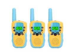 Conjunto de 3 Walkie talkies Infantis com Lanterna Retroiluminada para Atividades ao Ar Livre AQUAFORGE