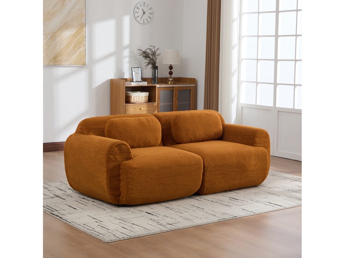Caramelo Sofá Modular Chenille, 30d Espuma, Antiderrapante, Sala