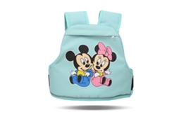 Mali arnês de Segurança para Moto Infantil Honeycomb Respirável com Faixas Reflexivas e Bolsos Mickey Verde