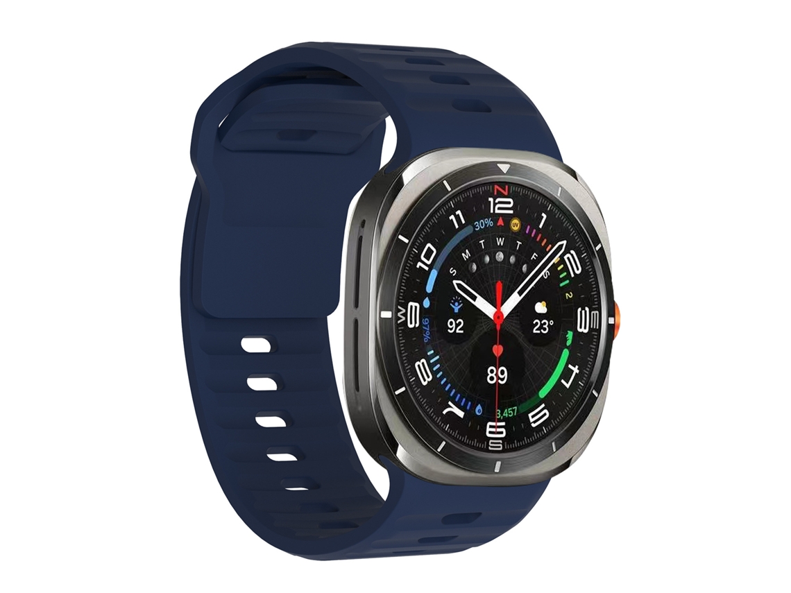 Pulseira De Silicone Macia Para Samsung Watch Ultra 2 47mm, Substituição Desportiva Com Fecho Rápido Azul Escuro Hexinyigjly