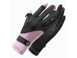 Luvas De Condução Em Seda Gelada, Proteção Uv Feminina, Modelo Completo Antiderrapante Para Atividades Ao Ar Livre