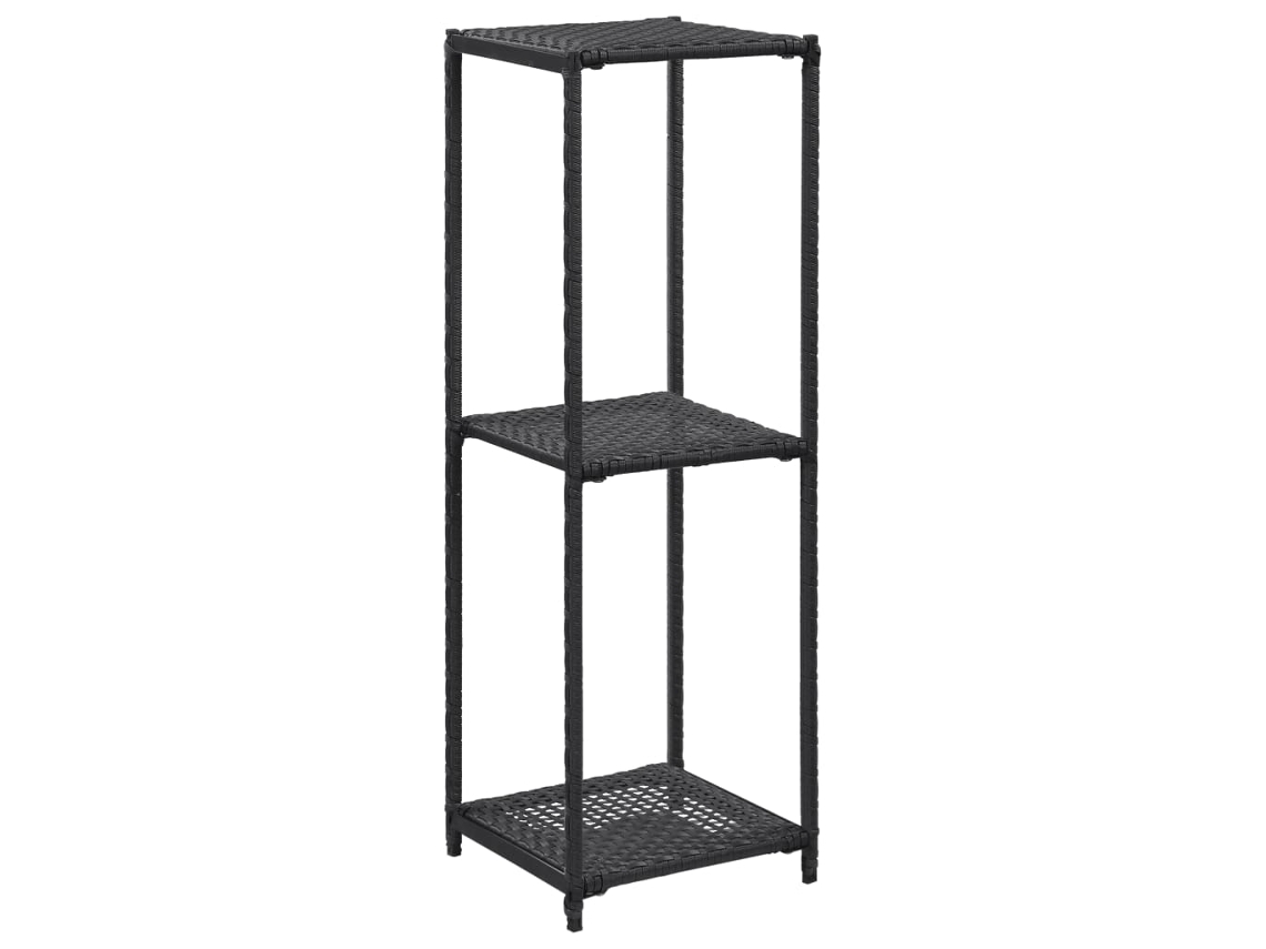 Vidaxl Estante De Arrumação 30x30x90 Cm Vime Pe Preto