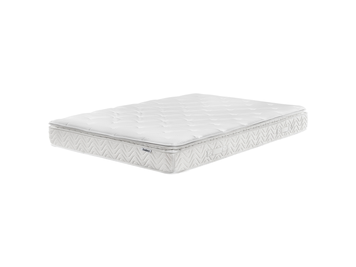 Colchón De Espuma Viscoelástica Beliani Luxus De Muelles Ensacados Beige 180x200x25