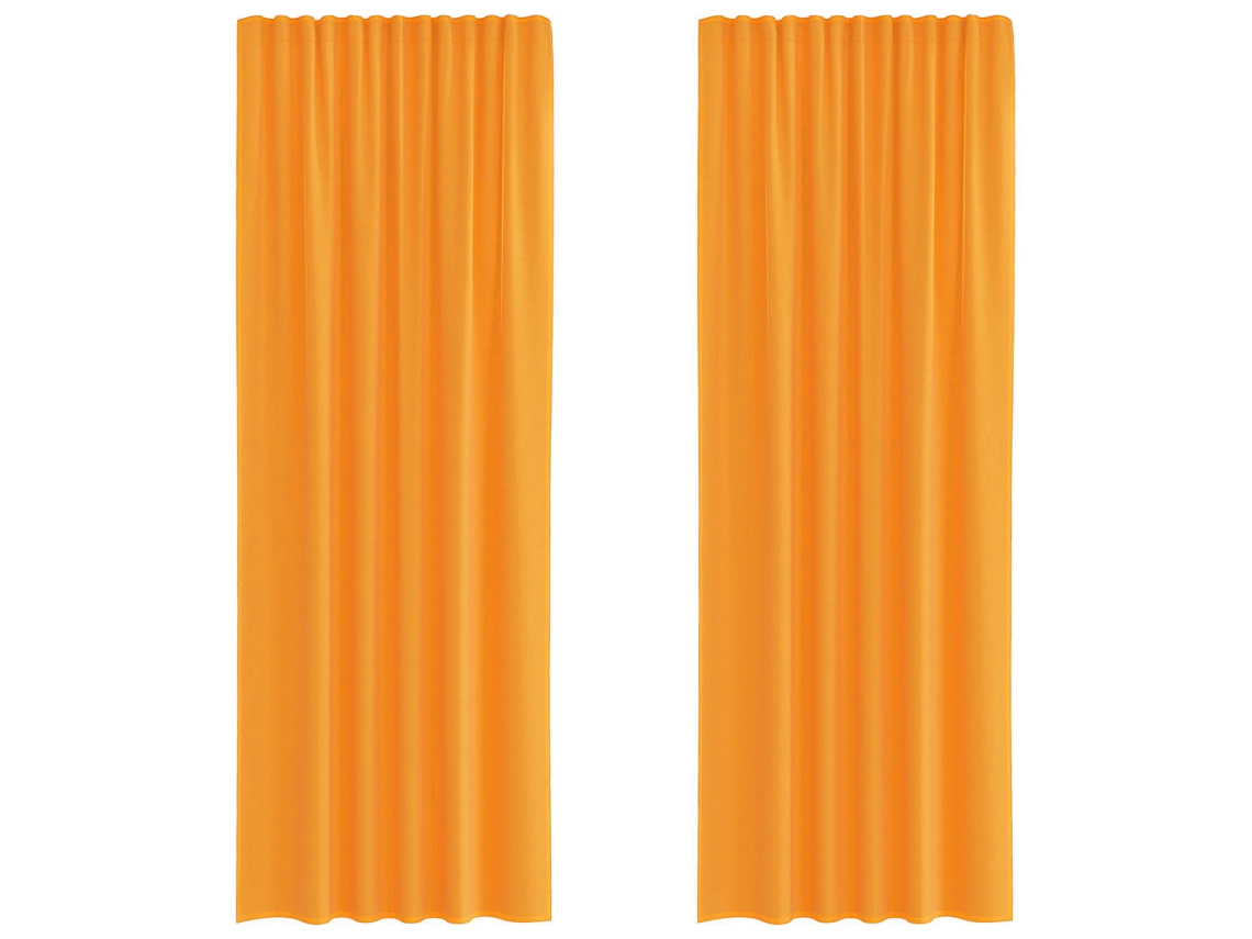 Cortinas de Voile com Bolsos para Varão 2 Pcs Laranja MAISON EXCLUSIVE