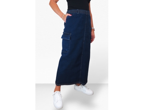 Saia de Mulher PAULO DUE Stretch Maxi Cargo Azul (38)