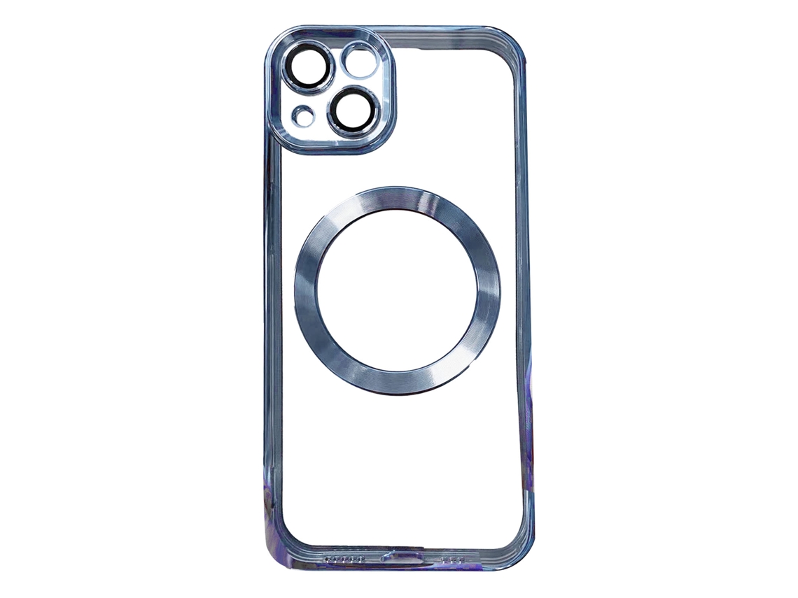 Capa Para Iphone 13 Max Com Revestimento Eletroplástico, Magnética E Resistente A Impactos, Na Cor Azul Far Peak