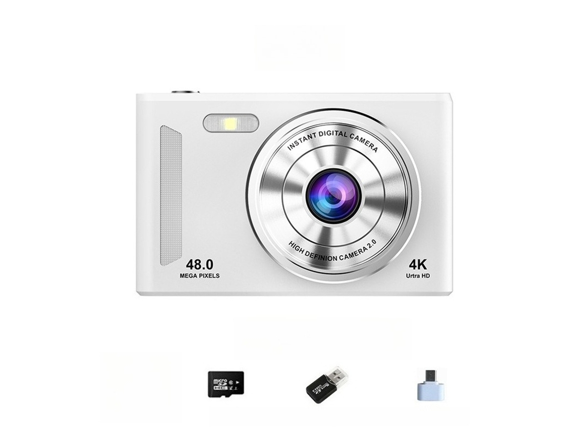 Câmara Digital Câmeras Duplas De Alta Definição, Foco Automático, Tela De 2,4 Polegadas (branco - Cartão De 32 Gb) Cuich
