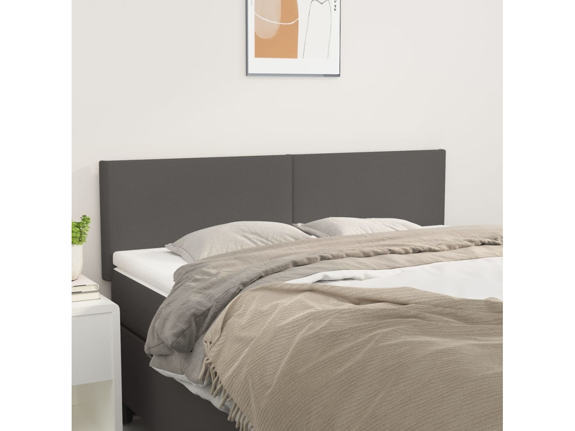 Vidaxl Cabeceiras Cinzento 144x5x78/88 Cm Couro Artificial