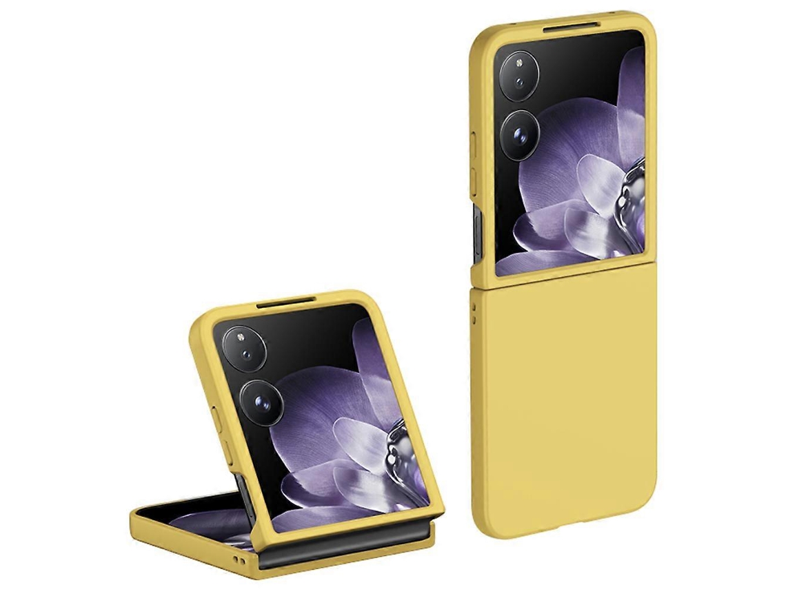 Compre Capa Protetora Para Xiaomi Mix Flip 5g, Ultrafina E Rígida, Amarela, Com Toque De Pele