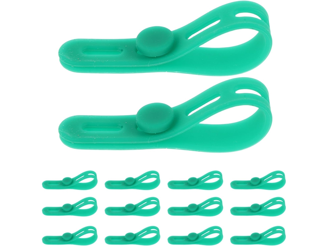 Pacote com 50 Presilhas de Cabo de Silicone Verde Claro Removíveis, Fixadores Ajustáveis para Gerenciamento de Dados SFUSHOS