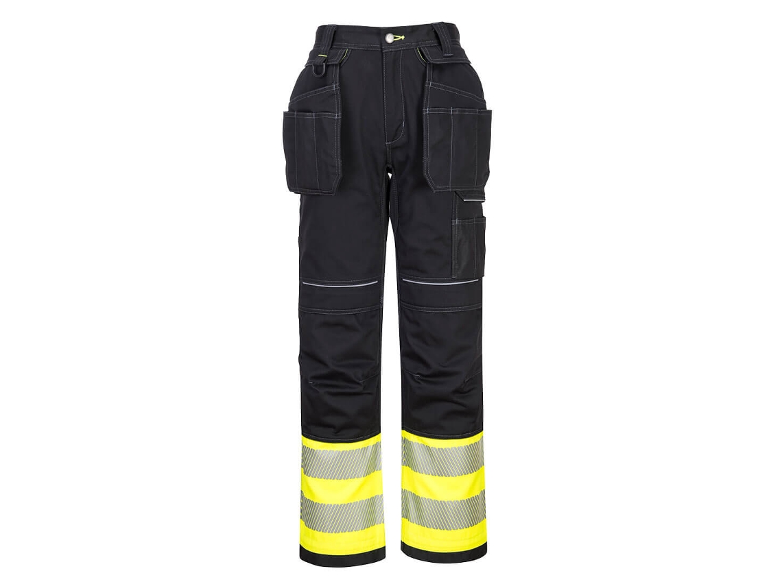 Calça De Alta Visibilidade Pw3 - Classe 1 Com Bolsos No Coldre Laranja Preto / 44