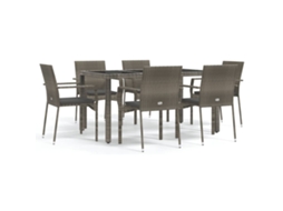 Garden Dining Set, Garden Dining Sets Vidaxl Cinzeto Rattan / Vime (150 Cm Table Length)
