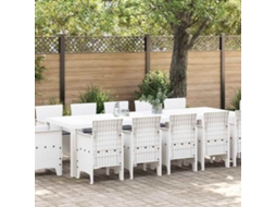 Vidaxl Conjunto De Jantar Para Jardim Com Almofada 13 Pcs Branco