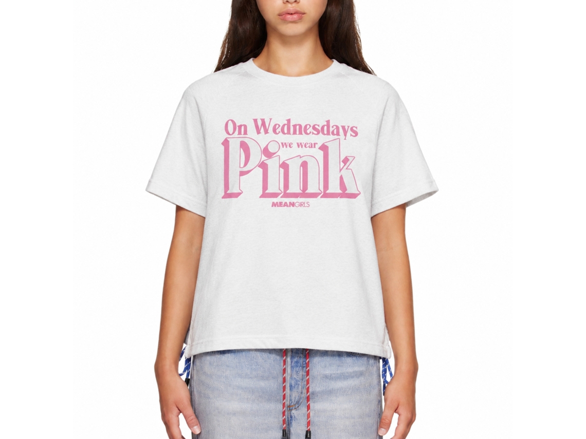 Rockinstone Mean Girls On Wednesdays We Wear Pink White T-shirt Size:m
