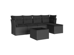 Garden Sofa Set, Garden Sofa Sets Vidaxl Preto Rattan / Vime (n/a)