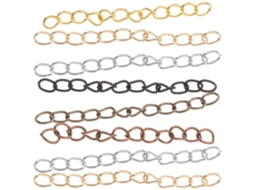 Conjunto de 300 Extensores Corrente para Bijuterias Faça Você Mesmo Colares e Pulseiras Fácil CHABERLU