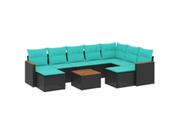 Conjunto de Sofá Jardim 3 Peças Almofadas Rattan Sintético MAISON EXCLUSIVE