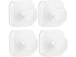 Ganchos de Chuveiro com Ventosa, Pacote com 4 Unidades, Brancos, Resistentes, Ideais para Banheiro e Janelas de Vidro BRILVIBERA