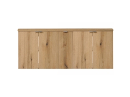 Móvel de casa de banho para lavatório Newport com 5 portas 140x60x40 cm MDF - Carvalho