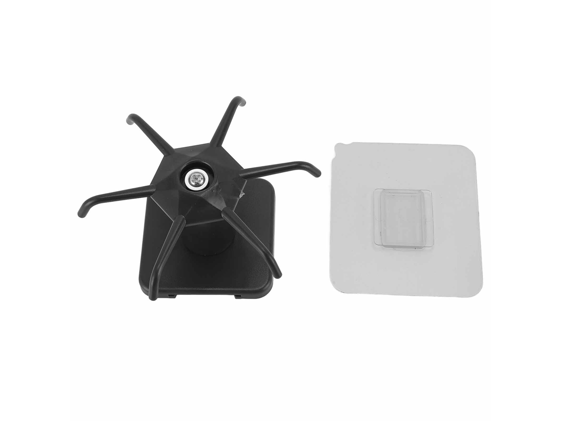 Gancho Rotativo de Cozinha 360° com 6 Ganchos Adesivo Alto Suporte Preto