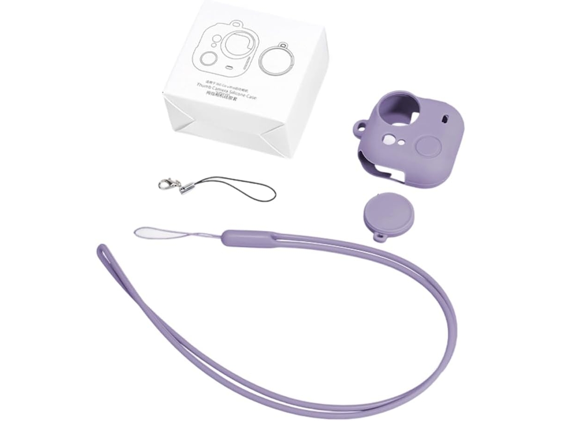 Capa Silicone HEXINYIGJLY para Insta360 Go Ultraanti Risco, Tampa Objetivacom Corda Anti perda Roxo