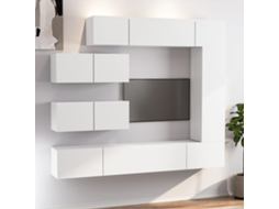Vidaxl Conjunto Móveis De Tv 7 Pcs Madeira Processada Branco