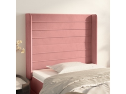 Vidaxl Cabeceira De Cama C/ Abas Veludo 83x16x118/128 Cm Rosa