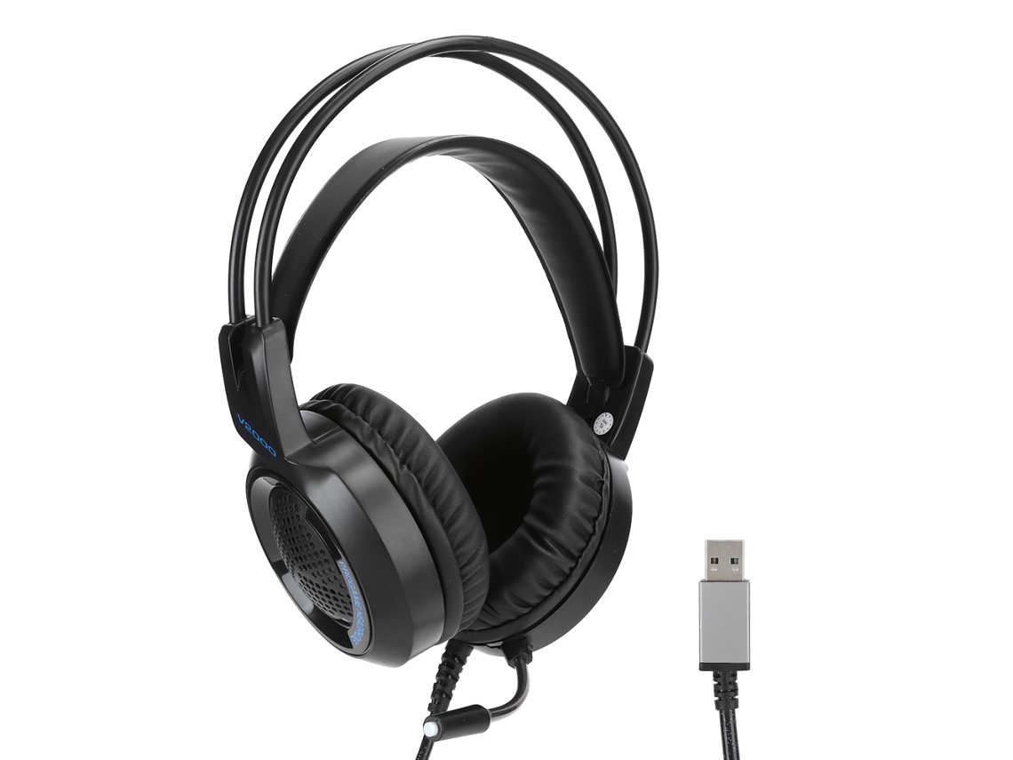 Headset Gamer V2000 7.1 Virtual Surround Sound Usb Com Microfone E Cancelamento De Ruído Aquaforge