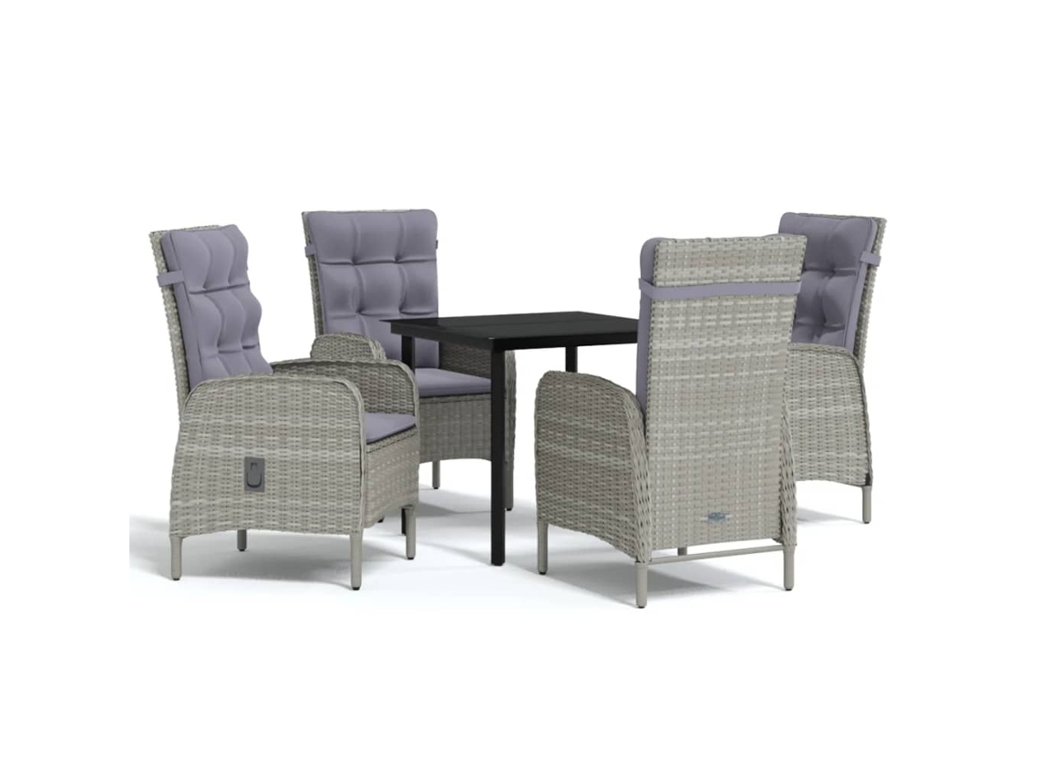 Garden Dining Set, Garden Dining Sets Vidaxl Cinzeto Rattan / Vime (80 Cm Table Length)