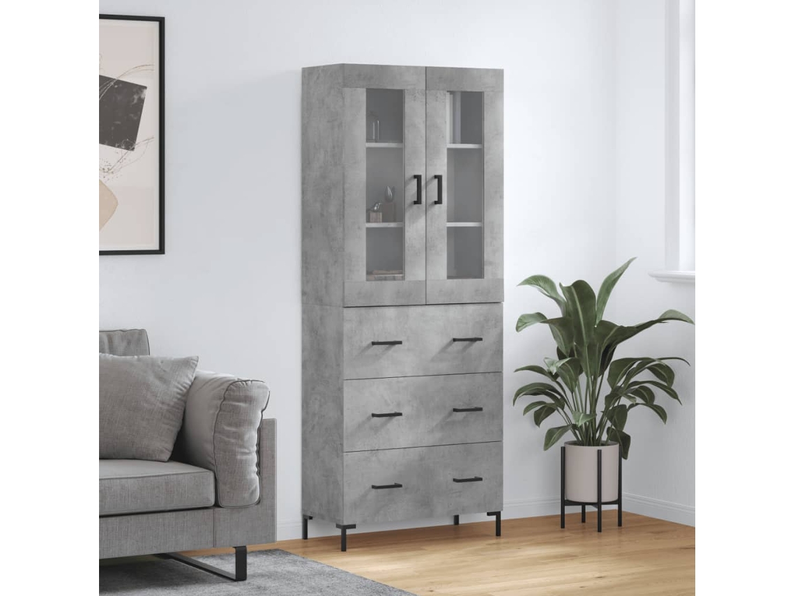 Armario alto 69,5x34x180 cm Derivados de madera Gris Cemento