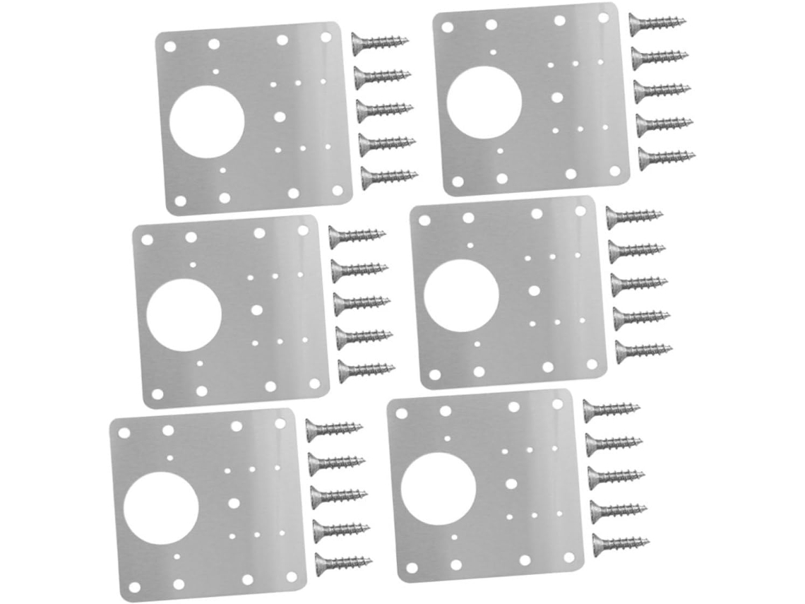 Jogo De 6 Placas Reparo Dobradiças Para Armários Cozinha Com Parafusos