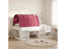 Vidaxl Estrutura De Cama Com Túnel 3 Unid. Branco E Vermelho