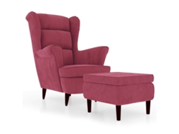 Armchair With Stool, Armchairs With Stools Vidaxl Vermelho Veludo