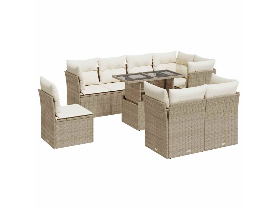 Garden Sofa Set, Garden Sofa Sets Vidaxl Bege Rattan / Vime (n/a)