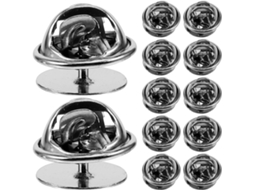 Balacoo Conjunto De 50 Pinos Metal 10mm Com Fecho Segurança Para Crachás E Artesanato