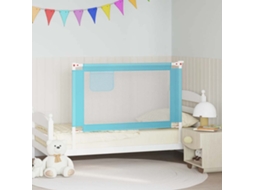 Vidaxl Barra De Segurança P/ Cama Infantil Tecido 120x25 Cm Azul