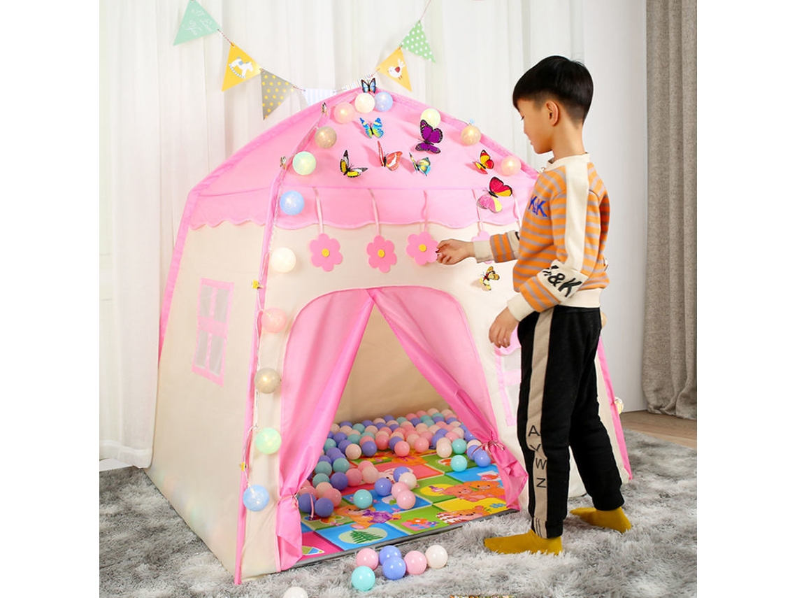 Tenda Infantil para Play Tenda Interior Quarto Infantil Segurança Ao Ar Livre Não Tóxico Bdlcor-De-Rosaalmofada BDL