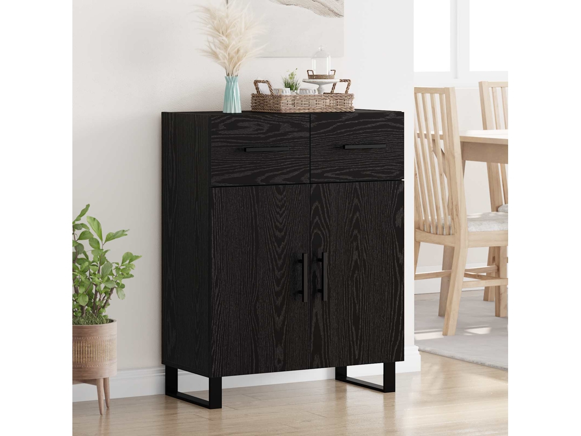 Vidaxl Buffet Carvalho Preto 69,5 X 34 X 90 Cm Derivados De Madeira