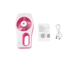 Laxiscreed Ventilador Usb Portátil Rosa Com Nébula, Umidifica E Refrigera Para Uso Externo