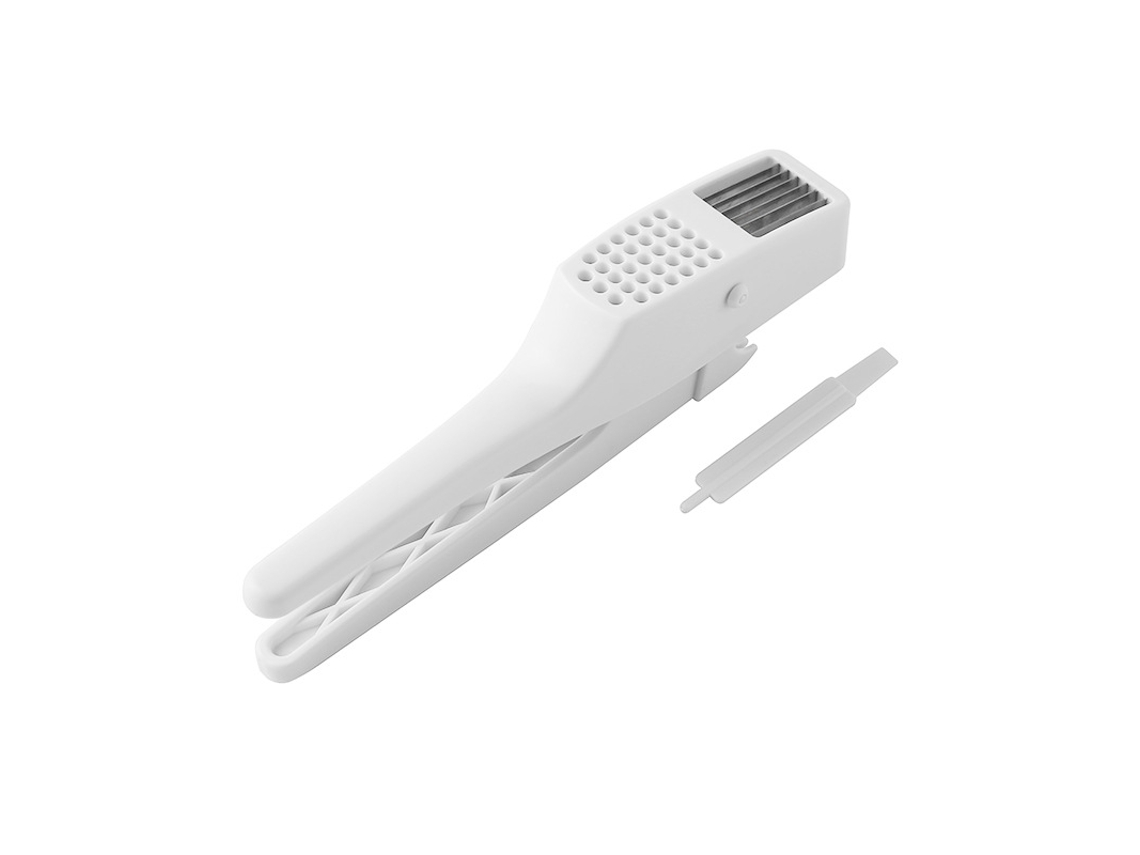 Espremedor de Alho e Fatiador Multifuncional para Fatiar e Moer Plástico Branco/Cinza Espremedor de Alho Ferramentas para Cozinhar Frutas e Legumes