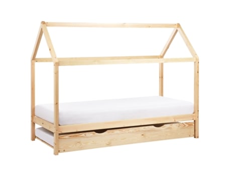 Cama Nido Beliani Crillon De Madera De Pino Madera Clara 210x99x162