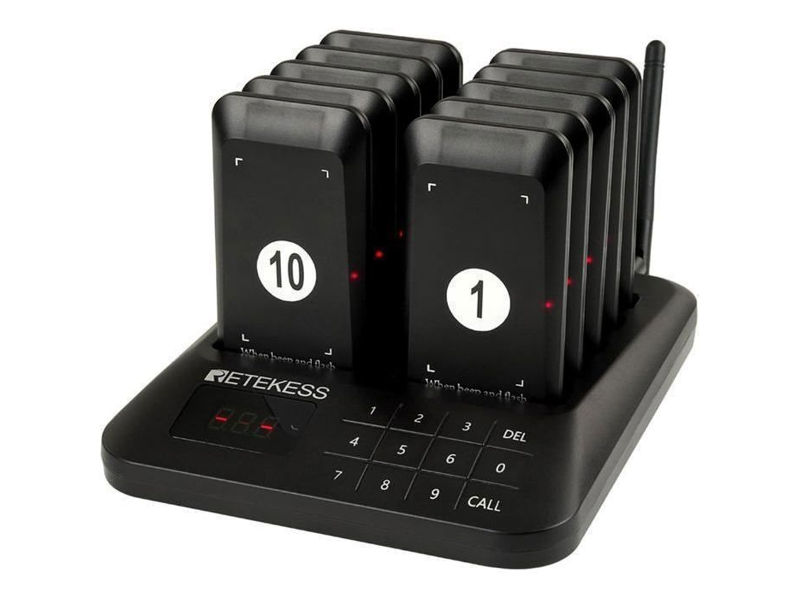 Sistema Pager Semi Fio Retekess Td157s, 400m, 2 Modos de Chamada, 998 Canais, Sistema de Chamada Semi Fio, para Restaurantes, Bar, Clínica