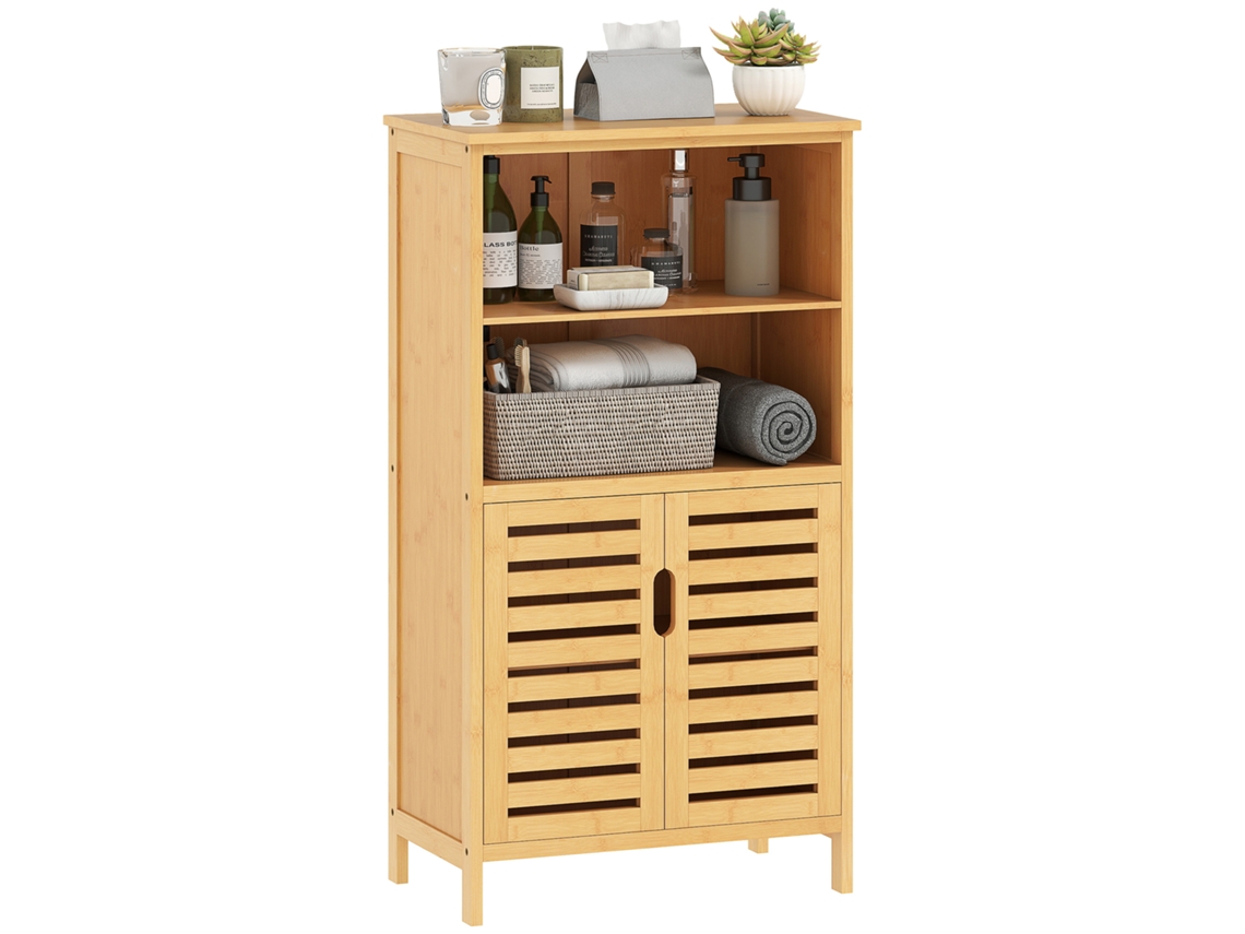 Armário de banheiro de bambu, 50x29x92 cm, natural S/MARCA